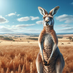 Naklejka premium kangaroo in the wild