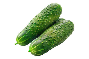 Cucumber fresh organic gherkin isolated on transparent background