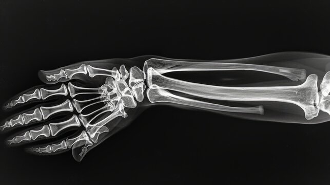 x-ray of wrist against skeletons. world autoimmune day