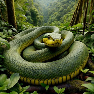 green amazonian python