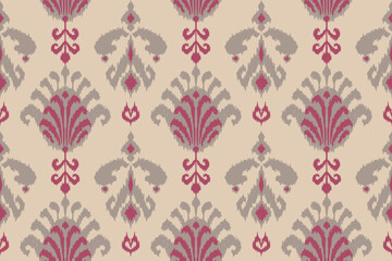 Ikat paisley embroidery on the fabric in Indonesia,India and asian countries.geometric ethnic oriental seamless pattern.Aztec style. illustration.design for texture,fabric,clothing,wrapping,textile