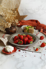 Strawberry Treat for Valentine's Day, Romantic Table Scape