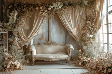 Captivating Romantic decor candles. White cozy. Generate Ai