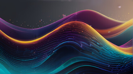 Colorful Abstract Background With Holographic Wave Theme