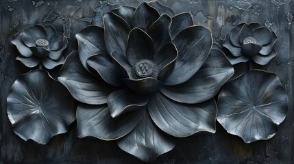 The black lotus texture serves as a reminder of the delicate balance between strength and grace, its bold lines softened by the subtle curves of its petals.