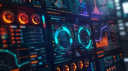 Futuristic user interface. Elements of this image may be used for the creation of a user interface for a video game, a website, or an application.