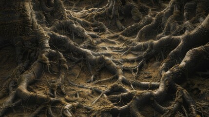 Unveiling the Intricate Texture of Root Growth on the Ground Nature's Subterranean Tapestry
