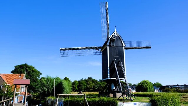 Windmill in the fortified city of Brielle, Netherlands.