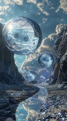 Surrealism 3D modeling of a journey through an existential crisis