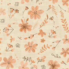 Pastel Floral Pattern Background with Delicate Blooms