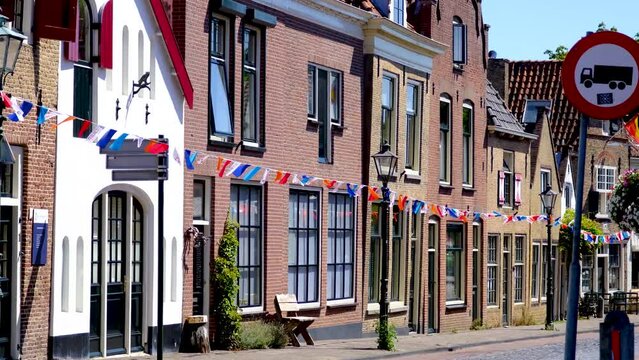 Houses in the fortified city of Brielle, Netherlands.