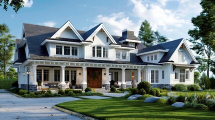 Fototapeta premium portrait 3d rendering home designs Luxury