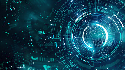 Fototapeta premium Abstract technology blue background ,generative ai