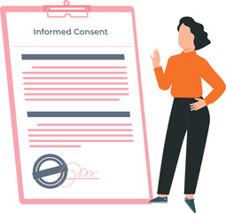 Girl reading informed consent.