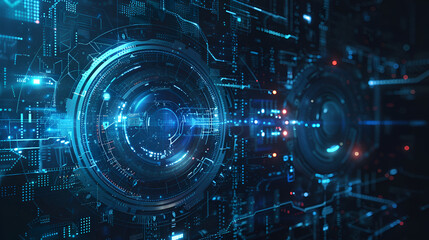 Fototapeta premium Abstract technology blue background ,generative ai