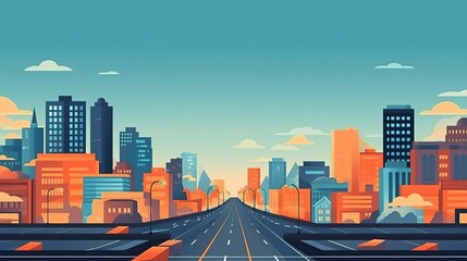 A metropolis skyline with towering skyscrapers bathed in golden light transitions to a silhouette against the night sky