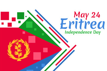 May 24, Independence Day of Eritrea vector illustration. Suitable for greeting card, poster and banner.