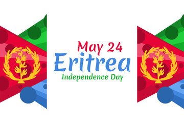 May 24, Independence Day of Eritrea vector illustration. Suitable for greeting card, poster and banner.