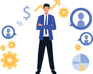 The boy is standing.