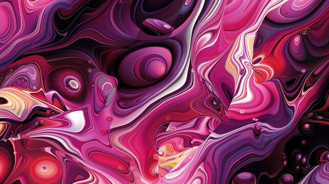 Pink and purple abstract painting with a variety of shapes and textures. AIG51A.