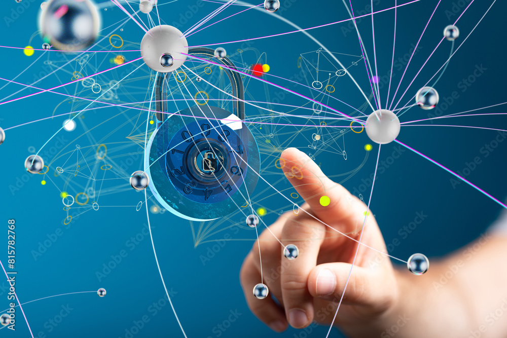 Poster personal data security illustrates cyber data or information