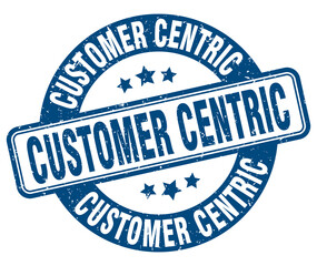 customer centric stamp. customer centric label. round grunge sign
