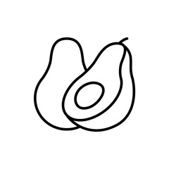 Avocado outline icons, minimalist vector illustration ,simple transparent graphic element .Isolated on white background