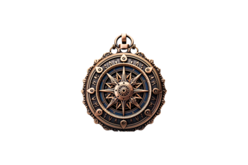 Compass Keychain isolated on transparent background.