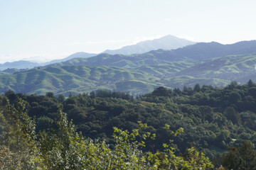 Obraz premium Grass Covered Ridge Lines and Hills