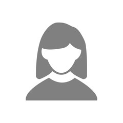Vector flat illustration in grayscale. Avatar, user profile, person icon, profile picture. Suitable for social media profiles, icons, screensavers and as a template.