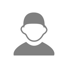 Vector flat illustration in grayscale. Avatar, user profile, person icon, profile picture. Suitable for social media profiles, icons, screensavers and as a template.