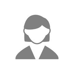 Vector flat illustration in grayscale. Avatar, user profile, person icon, profile picture. Suitable for social media profiles, icons, screensavers and as a template.