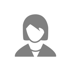 Vector flat illustration in grayscale. Avatar, user profile, person icon, profile picture. Suitable for social media profiles, icons, screensavers and as a template.
