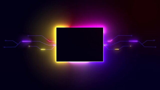 bright yellow pink black digital, cybertechnological, neon glowing background motion animation. matrix , space for text