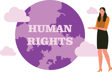 The girl is showing human rights.