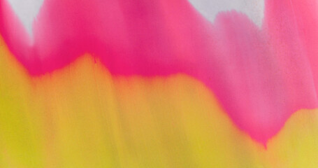 Flowing waves of bright pink and yellow blend seamlessly. 