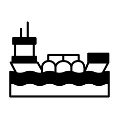 Very Large Crude Carrier Oil Vector Design, crude oil and natural  Liquid Gas Symbol, Petroleum and gasoline Sign, power energy illustration, Oil Tanker Ship Sails Across the Ocean Concept