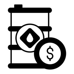 Fossil or Crude Oil price Concept, Barrel with Dollar Coin Vector Design, crude oil and natural  Liquid Gas Symbol, Petroleum  and gasoline Sign, power and energy market stock illustration
