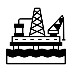 petroleum refinery Vector Icon Design, crude oil and natural  Liquid Gas Symbol, Petroleum  and gasoline Sign, power and energy market stock illustration, offshore platform Concept