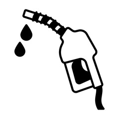 Gasoline Gun with Fuel Drops  Vector Icon Design, crude oil and natural  Liquid Gas Symbol, Petroleum  and gasoline Sign, power and energy market stock illustration, Fuel nozzles Concept
