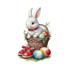 easter bunny and easter eggs