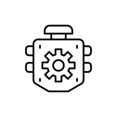 Engine outline icons, minimalist vector illustration ,simple transparent graphic element .Isolated on white background