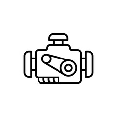 Engine outline icons, minimalist vector illustration ,simple transparent graphic element .Isolated on white background