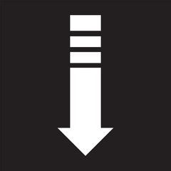 White arrow to the down / vector, isolated. EPS 10