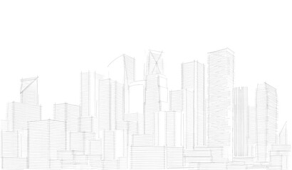 Fototapeta premium Abstract city buildings 3d rendering 3d illustration