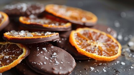 Sea salt chocolate covered candied orange slices