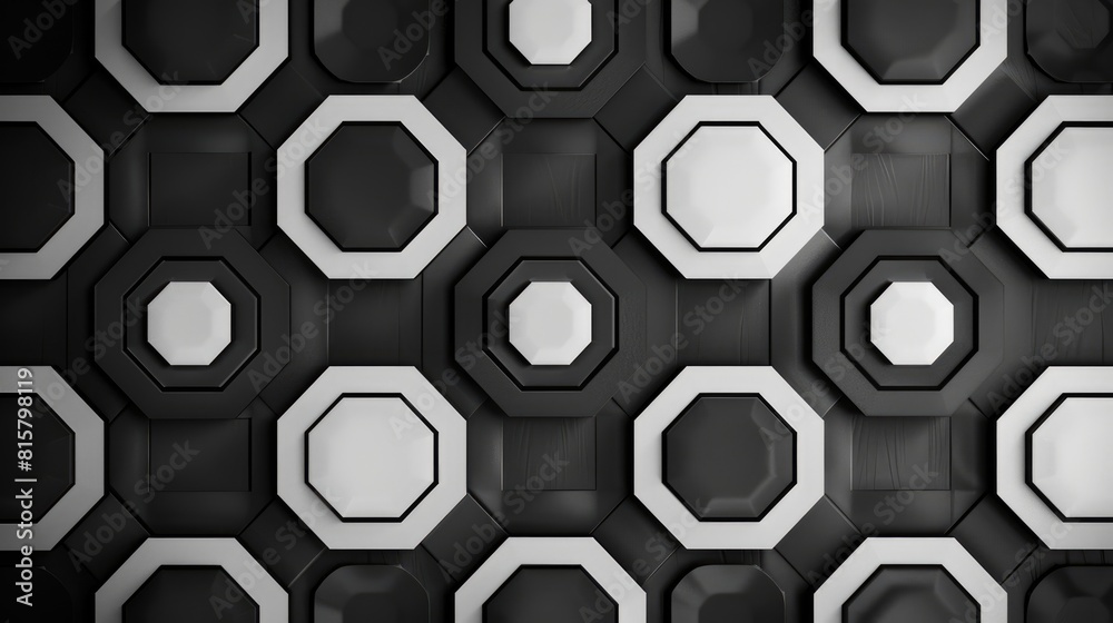 Poster modern hexagonal pattern with a stylish monochromatic design