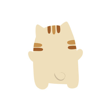 recommend clip art: Cute cream-colored cat painted by hand, An illustration of a cream-colored cat