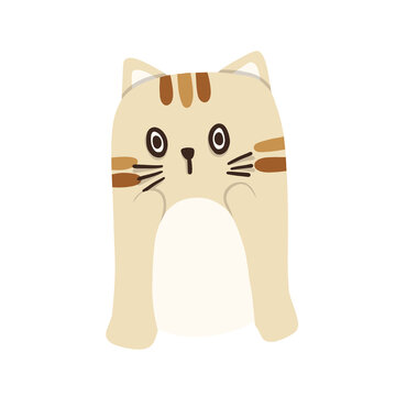 recommend clip art: Cute cream-colored cat painted by hand, An illustration of a cream-colored cat