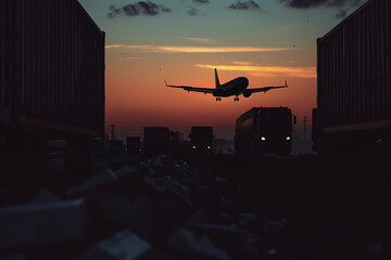 Dynamic silhouette of unbranded transportation divided into captivating fragments, offering a unique and abstract perspective